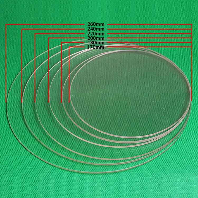 DIY Delta 3D Printer Round 100% borosilicat glass plate 3mm Thickness Diameter 170/180/200/220/240/250 260/300/310/350/410MM