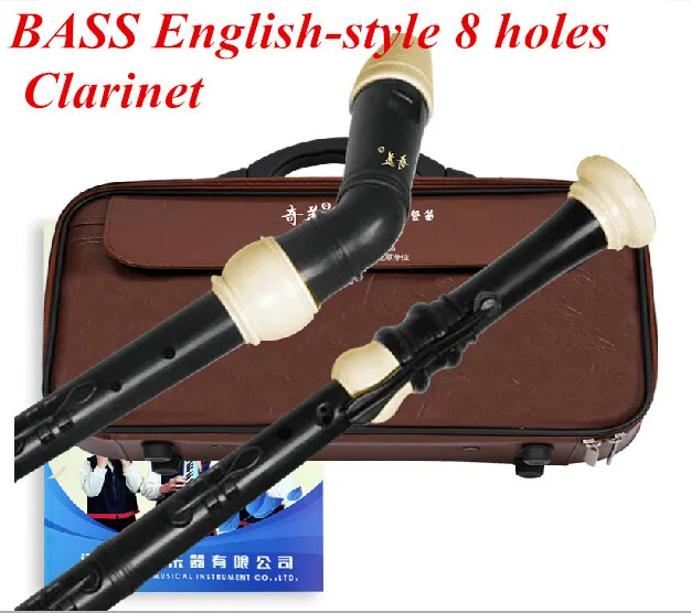 Professional 8 Holes Baroque Bass Resin Clarinet Chinese Flute F key Musical Instrument BASS English-style Recorder