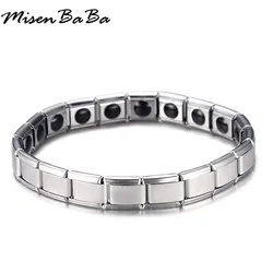 Hot Sell Fashion Stainless Steel Tourmaline Magnetic Bracelets for Women Men Male Bio Health Care Bracelet & bangle