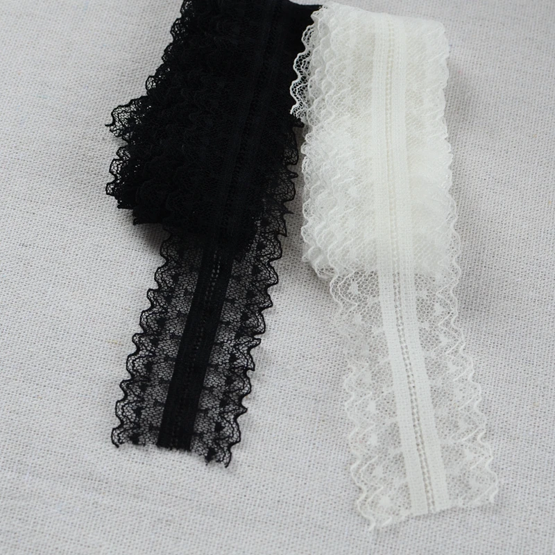 

20Yards Width3.5cm black Elastic Lace Fabric Stretch Lace Trims Ribbon Garment Clothing underclothes Sewing Lace Accessories