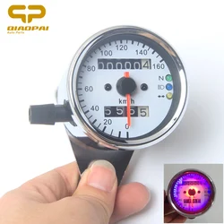 12V Motorcycle Odometer Speedometer Vintage Modified Motorbike Instrument Dual LED Backlight Night Indicator Light For Harley