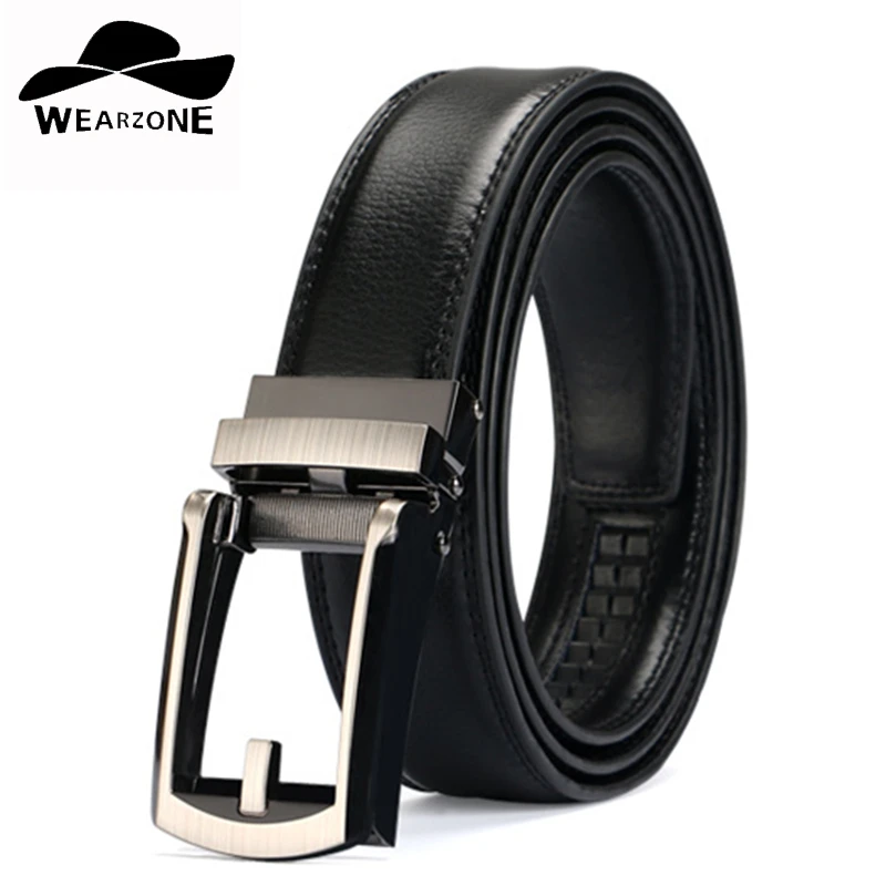 

WEARZONE 2017 Men Belt Designer Cow Genuine Leather Belts Man Automatic Buckle Cowhide Belts Luxury Comfort Click Belt