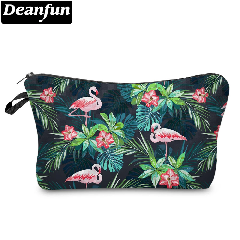 

Deanfun Women 3D Printed Cosmetic Bags Flamingo Flower Travel Makeup Storage with Zipper 51303