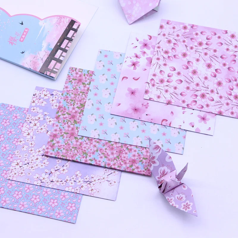 50 قطعة 15 سنتيمتر مربع اوريغامي ورقة مزدوجة الجانب الأزهار للطي ساكورا أوراق الحرفية الاطفال اليدوية scrapبها بنفسك سكرابوكينغ الحرفية الديكور