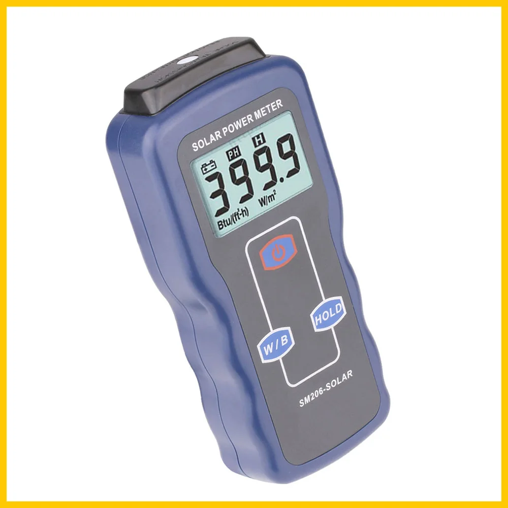 Rz Solar Power Meter Licht Meter Solar Straling Tester Optische Solar Onderzoek Glas Lichtintensiteit Data Peak Hold SM206