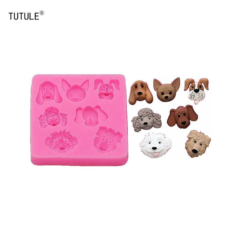 Gadgets - Dog Head Silicone Rubber Flexible Food Safe Mould- clay resin ceramics candy fondant candy chocolate soap Mould