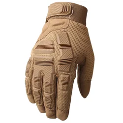 Guantes tácticos para deportes al aire libre, tiro de Paintball, Airsoft, caza, combate, antideslizantes, guantes de dedo completo para hombres, 6 colores