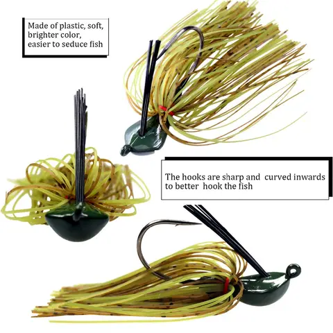 THKFISH 3 पीस वीडलेस जिग्स फिशिंग वायर बैट्स रबर स्विम स्कर्ट ल्यूर 19 ग्राम मेटल जिग हेड्स बार्बेड हुक बज़ बास फिशिंग के लिए 10 best sales बज़ चारा - №7