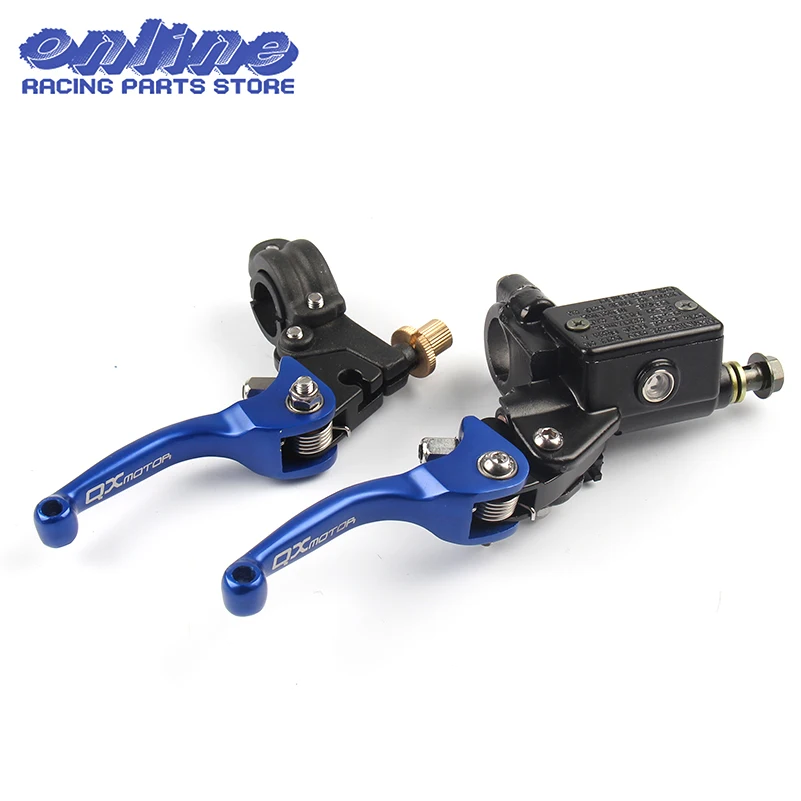 QXMOTOR Logo CNC folding brake lever clutch Lever with front pump Fit Most CRF KLX YZF RMZ Motorcycle Dirt Pit Bike Motorcross