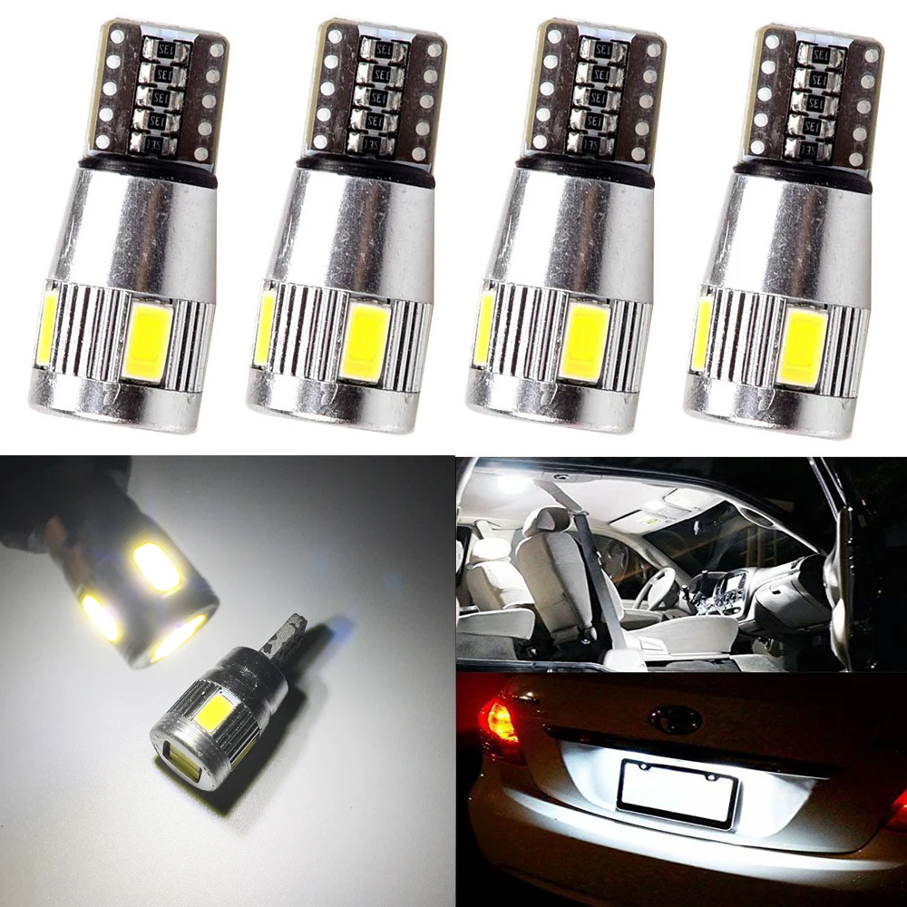 4X T10 Can bus 5730 W5W C5W 194 168 6 SMD LED Clearance Parking Dome Festoon Wedge Light Car Switchback LED Reading Head Light