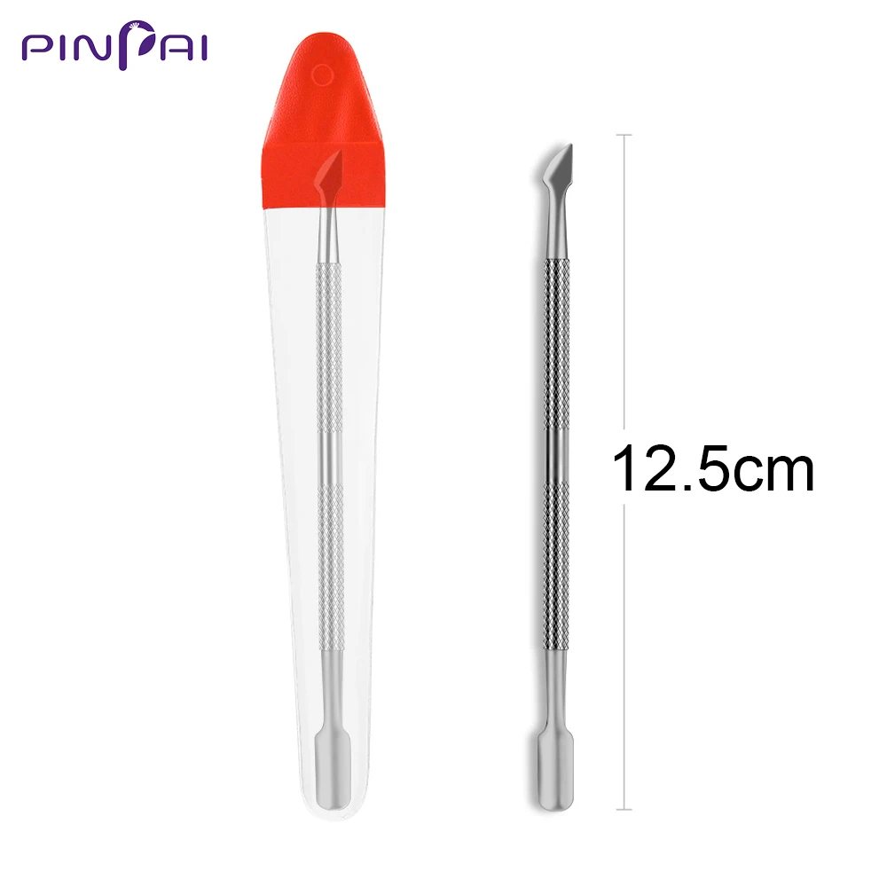 In acciaio inox Nail Art Double Sided spingi cuticole Finger Dead Skin Cut smalto per unghie rimuovi Manicure Pedicure strumenti per la cura delle unghie