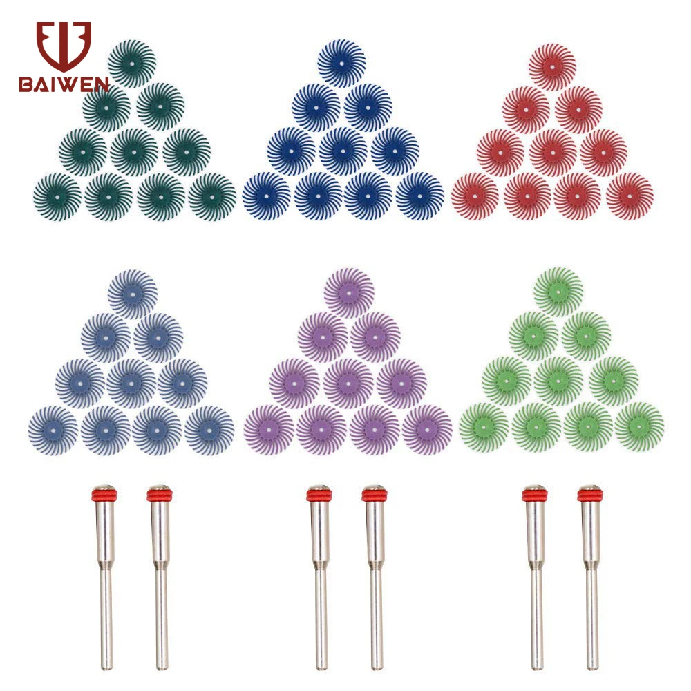 5-20Pcs Schleif Pinsel Radial Borsten Polieren Polieren Rad Mixed Grit + 2pac Dorn für Dreh Werkzeuge – Detail 1