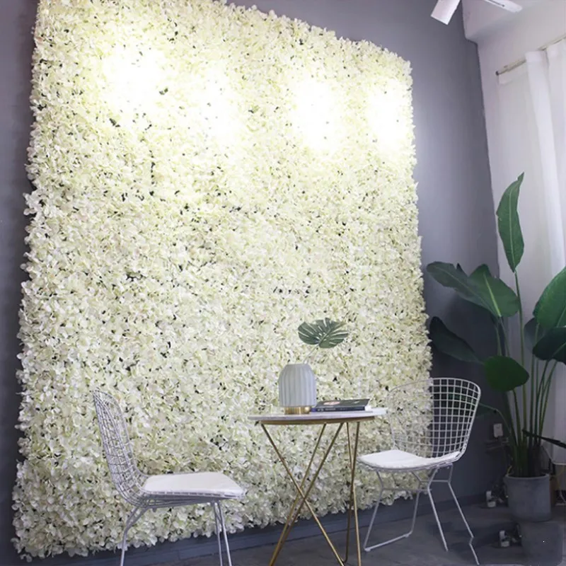 New Arrival 8x8 FT White Hydrangea Flower Wall Set with Stand DIY Wedding Background Decorations Free Delivery