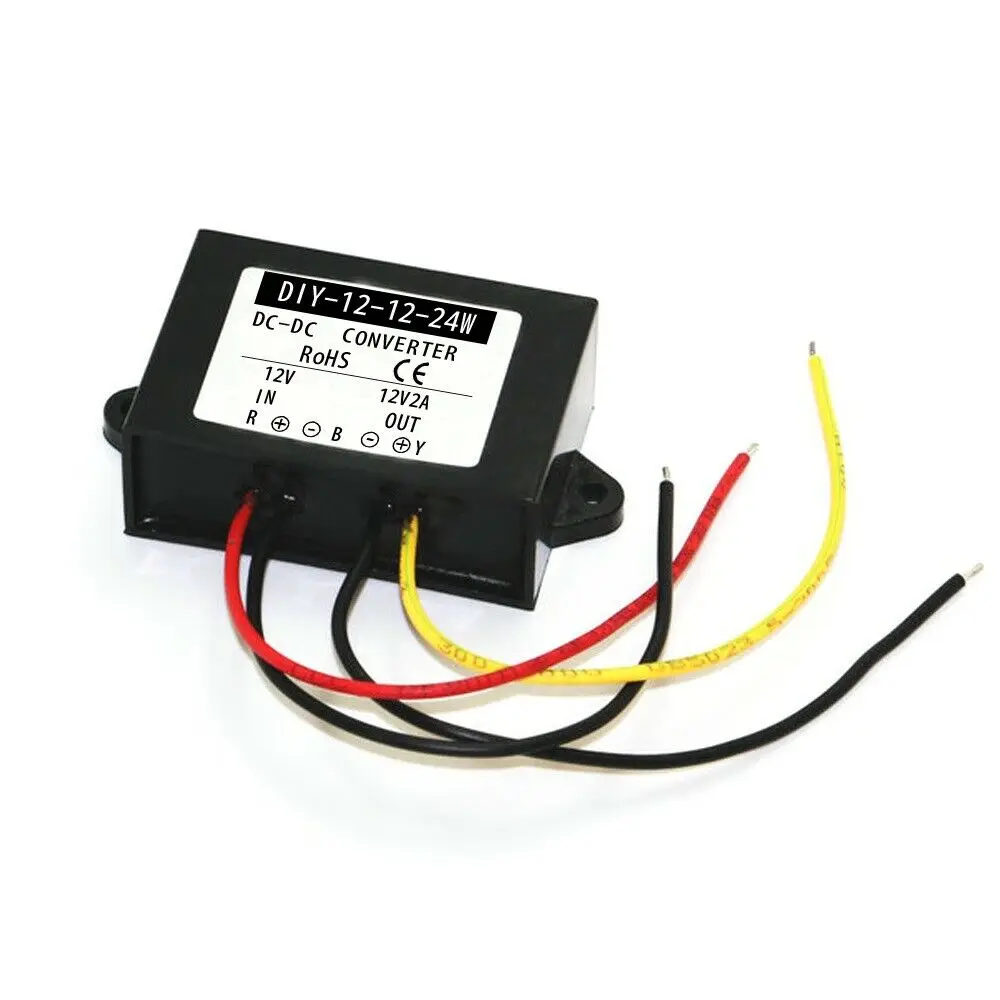 DC 9V-23V TO 12V 2A 24W Input Voltage Converter Waterproof Reducer Regulator