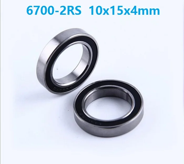 

50pcs/lot 6700RS 6700-2RS 6700 RS 2RS ball bearing 10*15*4mm Deep Groove Ball Bearing 10x15x4mm