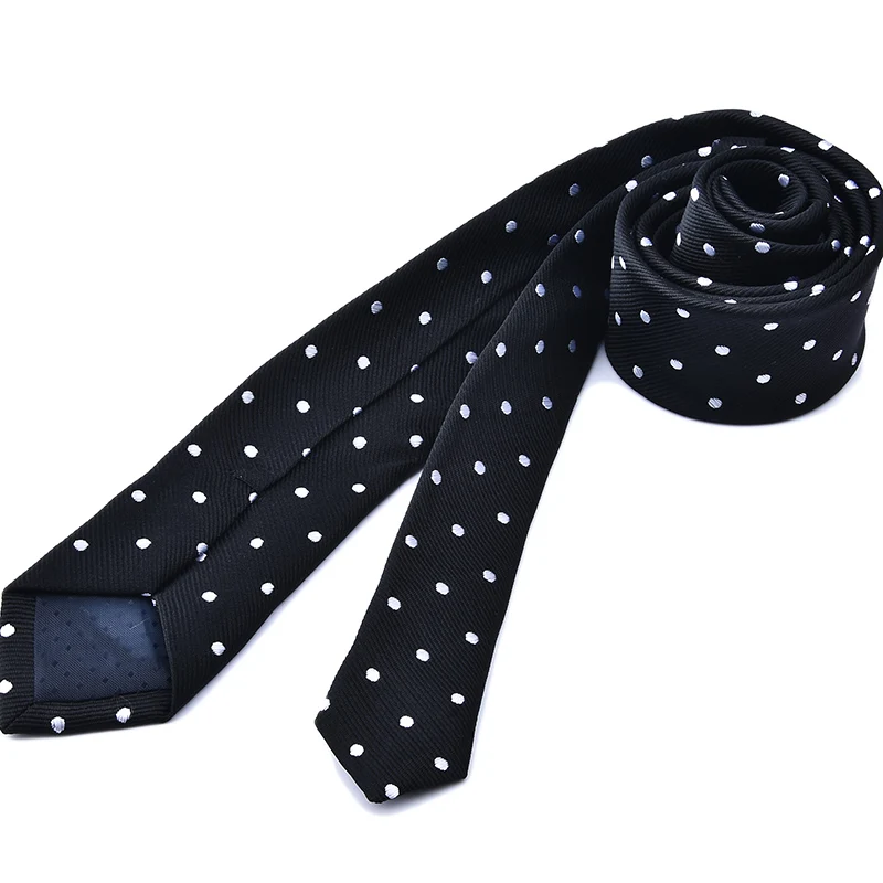 1Piece Korean British Style 5cm Neck Tie Slim Narrow Casual Dot Striped Party Club Salon Pub For Men Women Groom Waiter Waitress