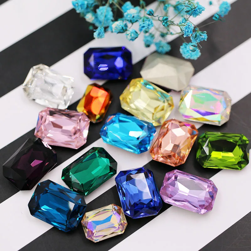 New Violet Rectangular octagonal shape pointback crystal strass K9 glass rhinestones for clothing shoes bags Accessories image 5