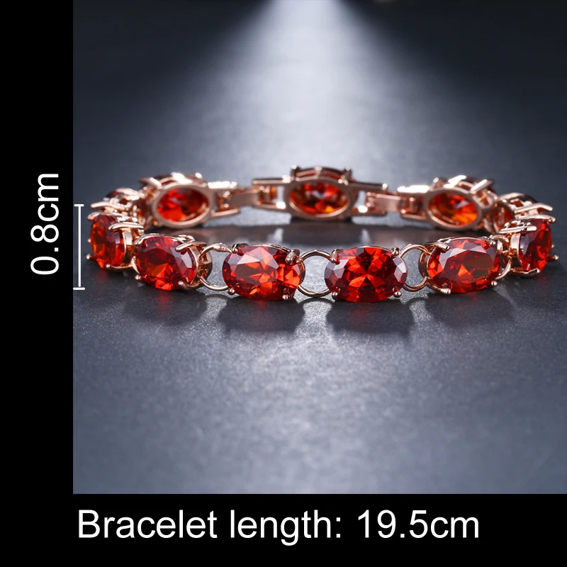 EMMAYA  Top Quality Fashion Luxury Red CZ Crystal Bracelets For Women Charm Bracelets Bangle Jewelry Gift