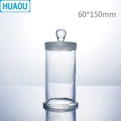 HUAOU 60*150mm Specimen Jar with Knob and Ground-In Glass Stopper Medical Formalin Formaldehyde Display Bottle