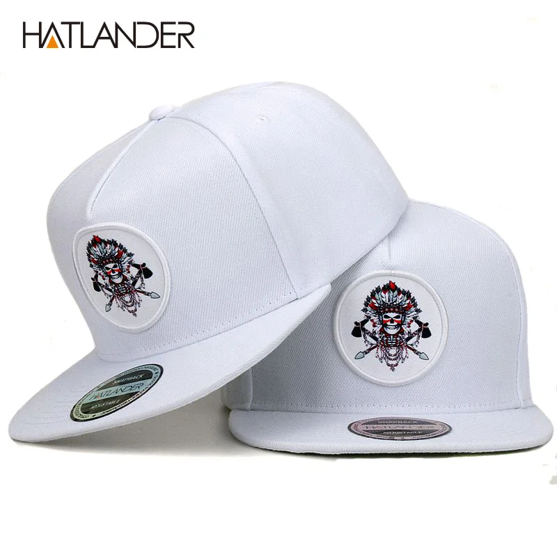 [HATLANDER]5 panel white baseball caps men women sports hats bone gorras Chief original snapback hip hop cap hat for boys girls