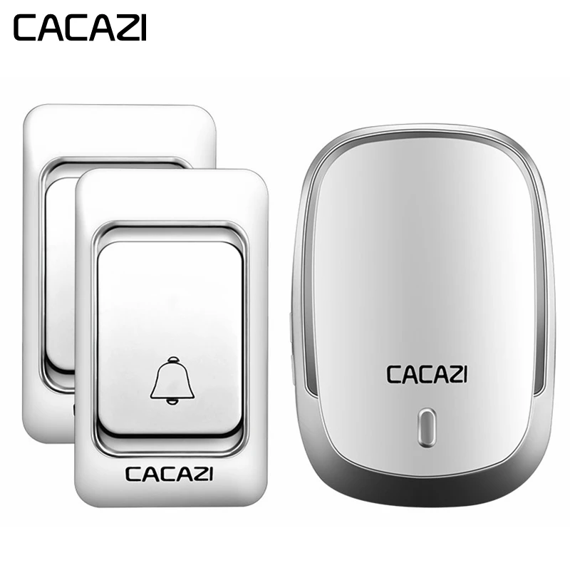 CACAZI Waterproof Wireless Doorbell 300M Remote US EU UK Plug Home Smart Cordless Call Ring door bell 36 chimes 110-220V 80dB