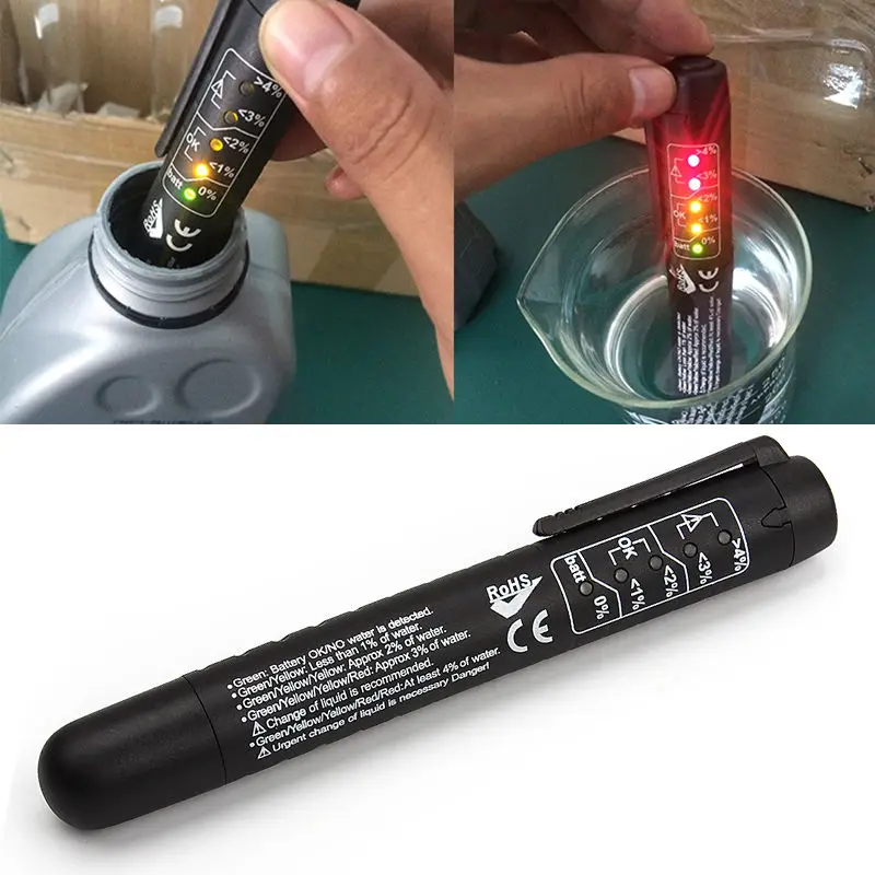 5 LED Car Oil Brake Fluid Tester Indicator Detection Pen Auto Test Tool Vehicle Diagnostic For DOT3/DOT4