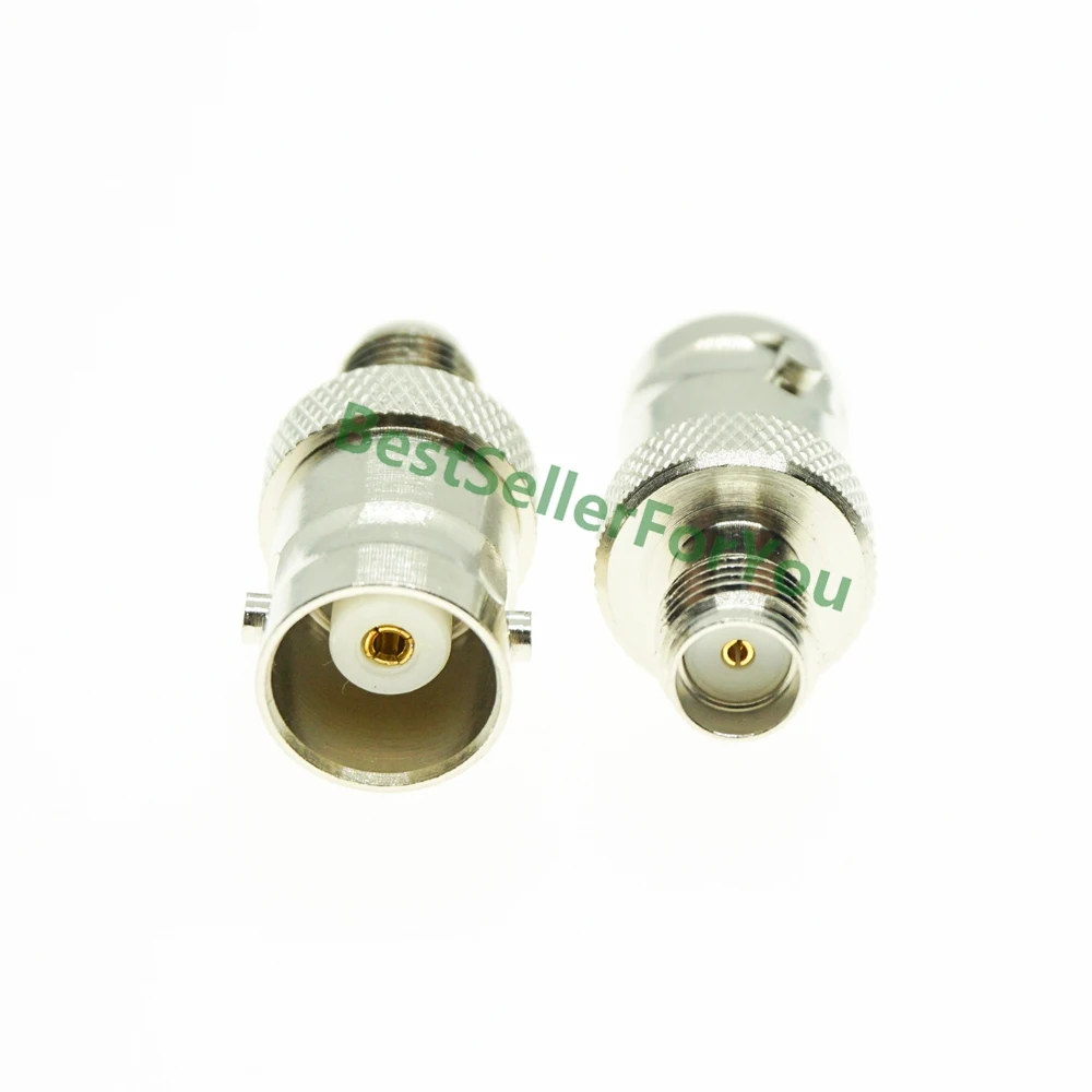 BNC หญิง SMA หญิง Jack Adapter อะแดปเตอร์ทองแดง Connector Converter ชุบนิกเกิล