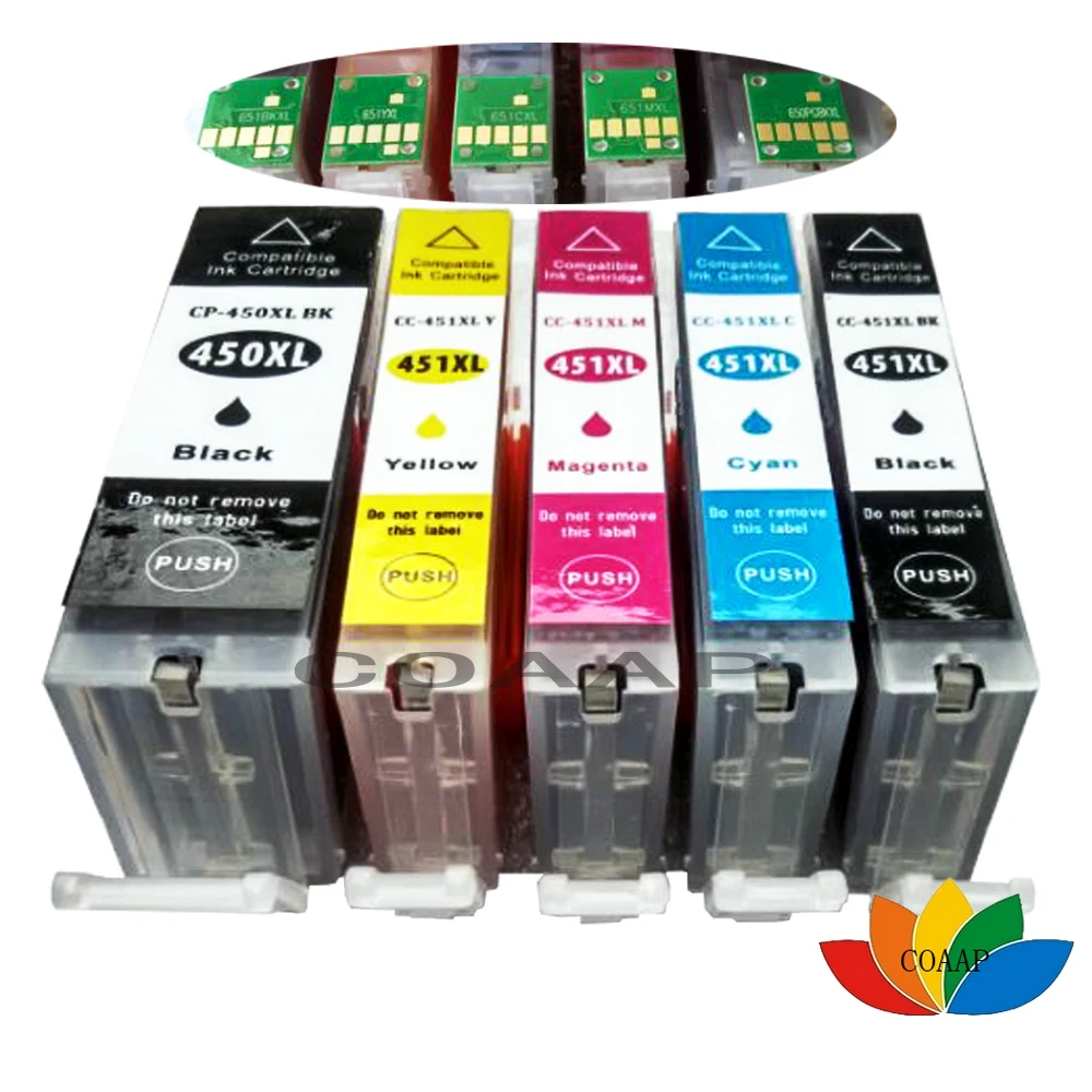 5 INK CARTRIDGE PGI 450 CLI 451 FOR CANON PIXMA MG5420 MG5422 MG5440 MG5540 MG5640 MG6320 MG6340