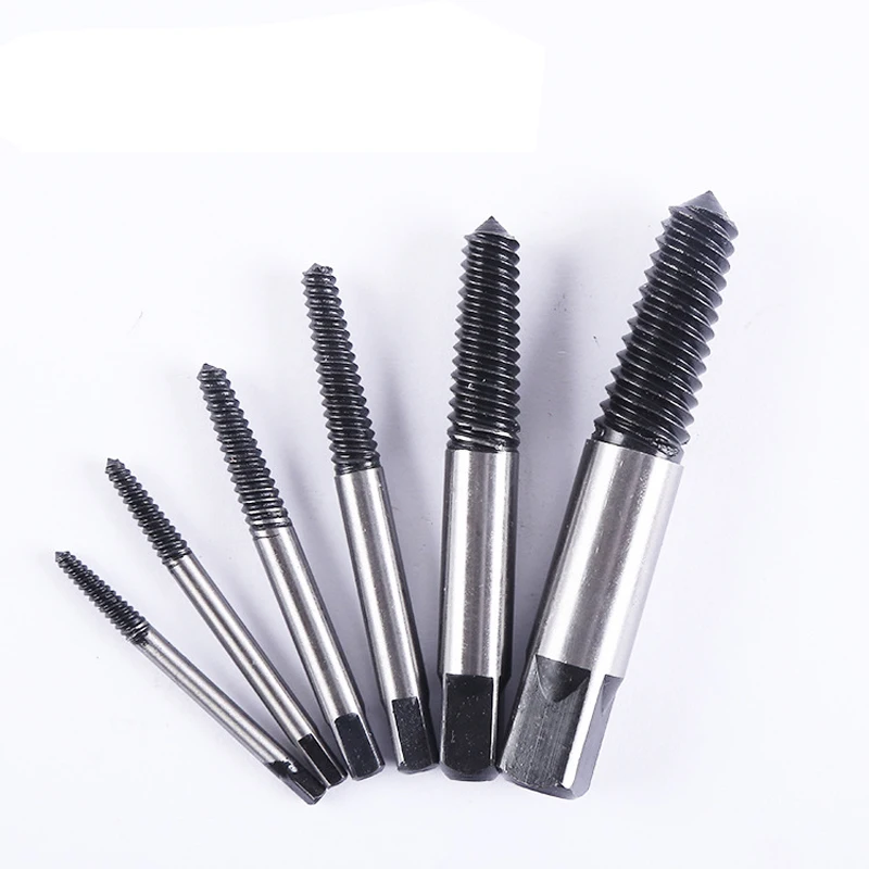 6pcs/set Screw Extractor Remove broken screw Removing damaged screws Out Remover Set Bolt Stud Tool Kit