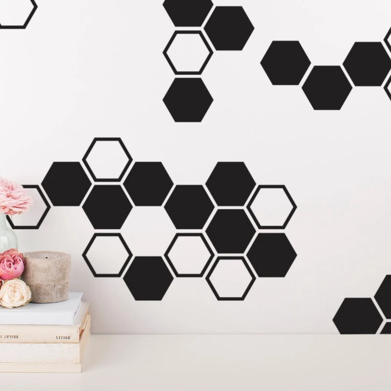 Gold Honeycomb Wall Decals Home Room Modern Decor Geometric Hexagon Art Vinyl Sticker Bathroom Wall Mural Art Decals Decoration