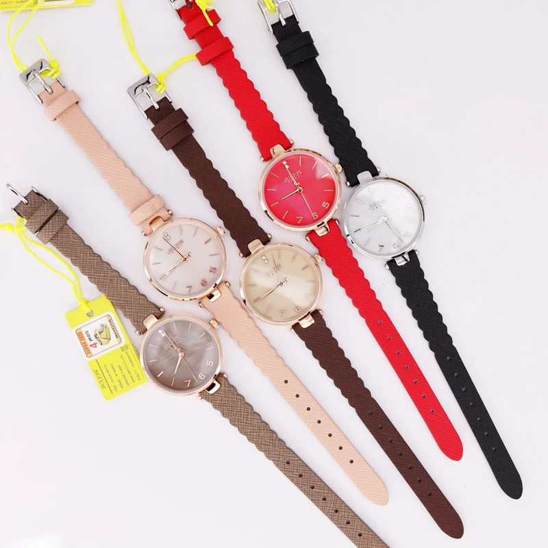Mother-of-pearl Lady Women\'s Watch Japan Quartz Fine Fashion Hours Woman Simple Genuine Leather Girl\'s Birthday Gift Julius Box