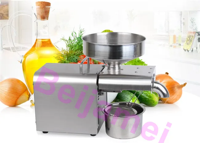 BEIJAMEI 1500W Home Oil Press Machine Commercial Peanut Oil Extraction Stainless steel Walnut/Perilla Seeds Oil Maker 220V/110V