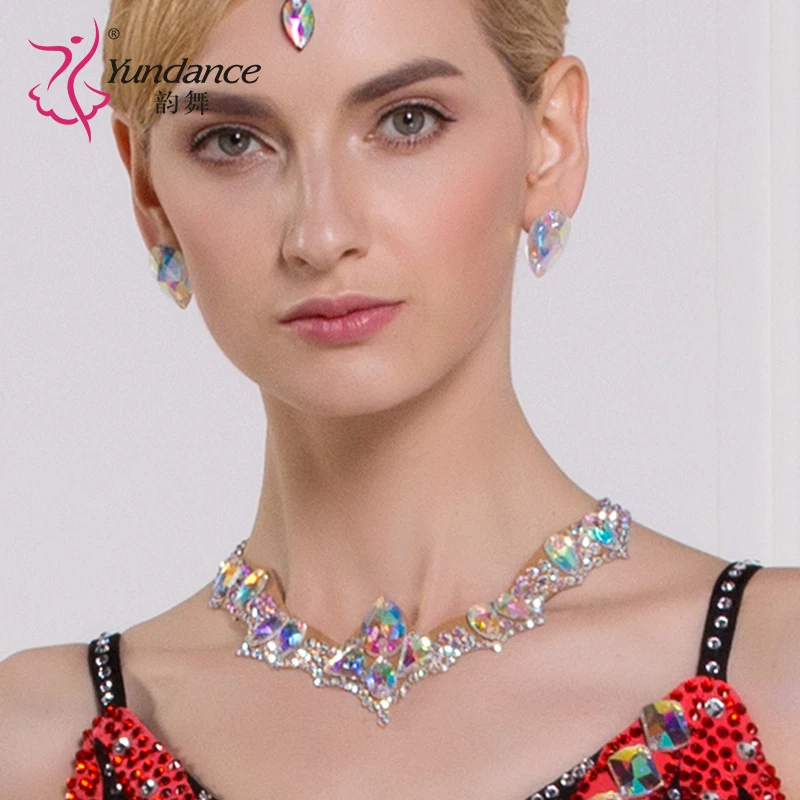 Lady Modern Dancing Neckties Girls  National Standard Necklines Diamonds  Latin Accessories Female Dancing Necklace Wear  B-6590