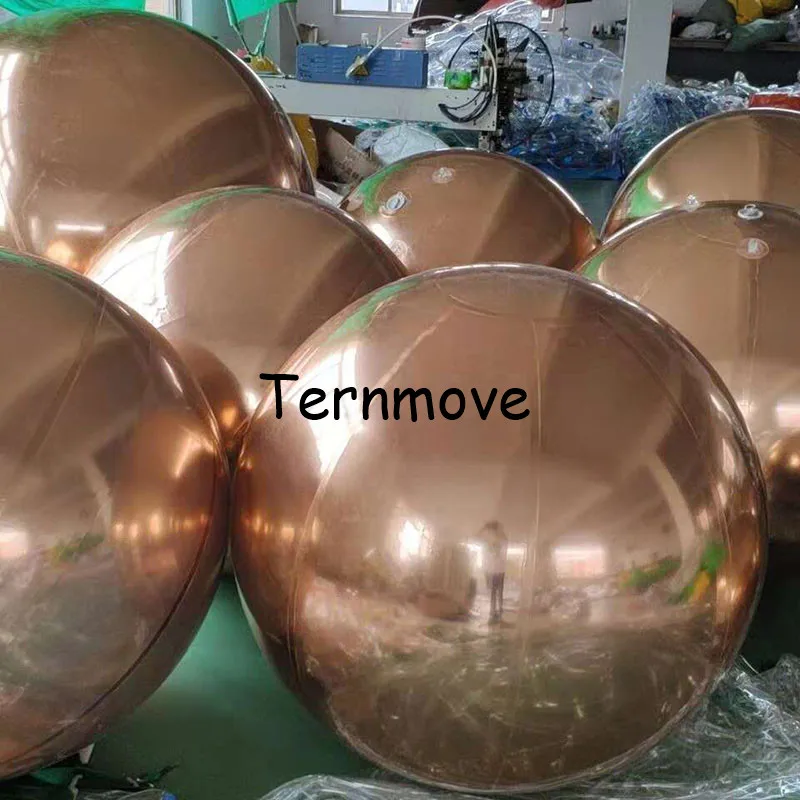 Promotion Pink Rosegold Inflatable Mirror Ball  Inflatable Advertising Ball For  wedding arch shape Christmas Decoration