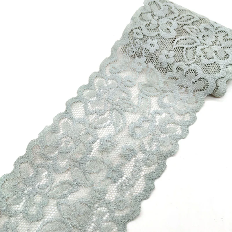 New High Quality 1Yard Flower Pattern Elastic Lace Fabric Ribbon Lace Trim Ribbon Diy Craft Fabric Width African Fabrics Stretch