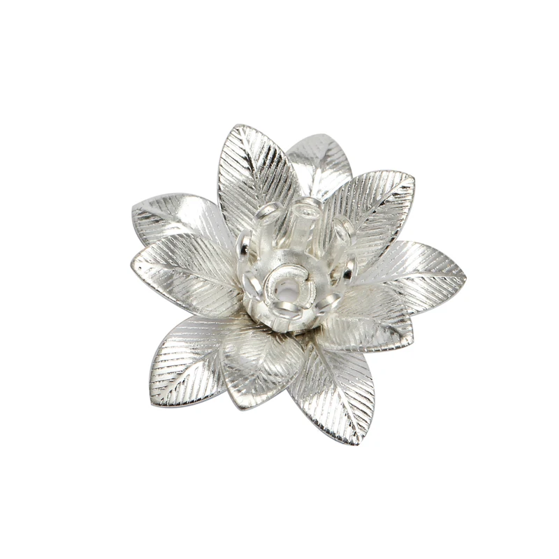 Conector de Base de flores de filigrana de cobre, accesorio para fabricación de joyas, 10 unidades, 6x15mm
