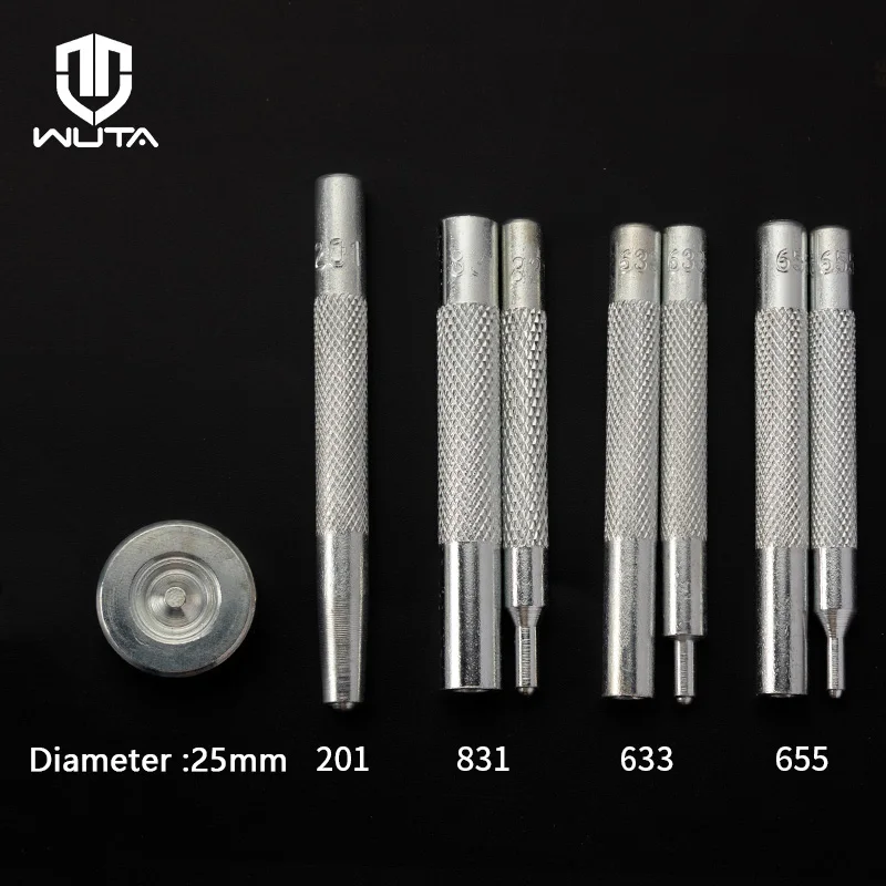 WUTA Die Punch Fix Tool Set For 10/12.5/15mm Popper Snap Fasteners Press Studs Button Installation Kit Metal Leather Craft Tools