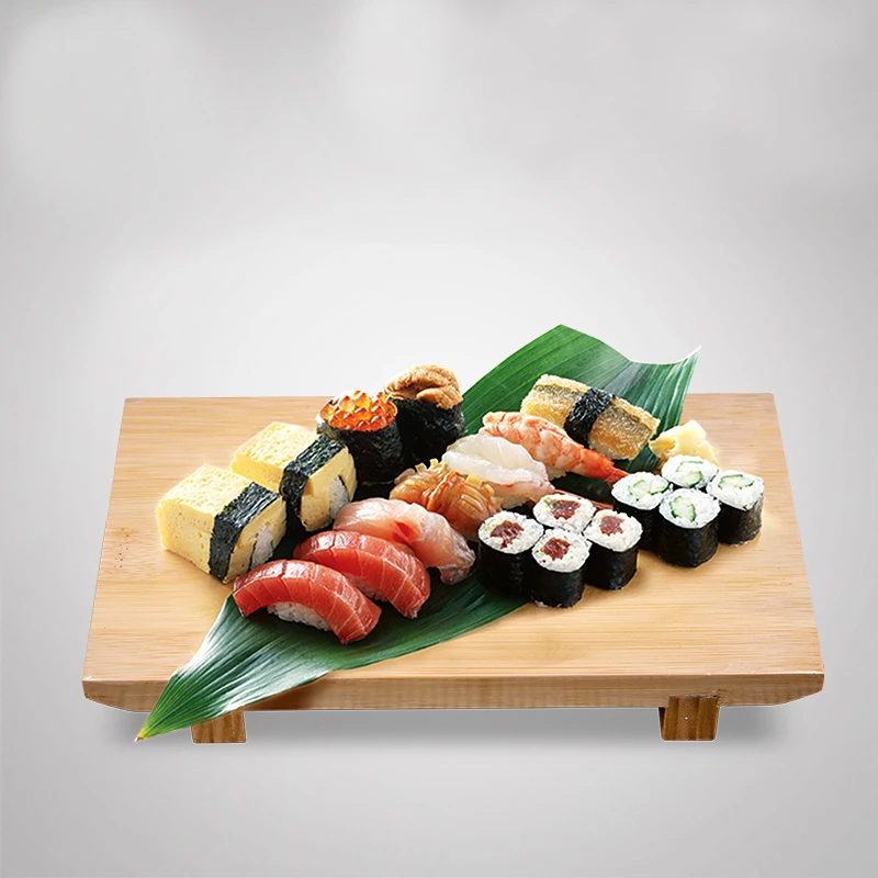 Wood Plate Dinner Dish Sashimi Tray Bamboo Plate Food Dish Shelf Sushi Restaurant Sushi Board Plate Natural Plato Tableware 1pcs