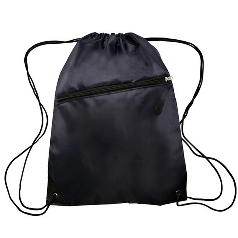 New Simple Style Portable Solid Color Travel Fold Mini Shoulder Bags Casual Drawstring Backpack Beach Bag 7393