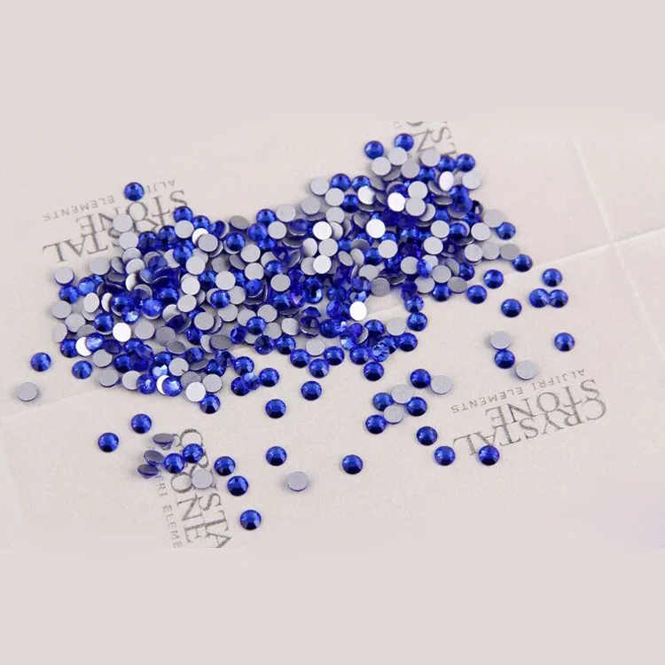 1440pcs Sapphire blue color Non Hotfix Flatback Rhinestones for Nails 3D Nail Art Decoration Glitter Crystal