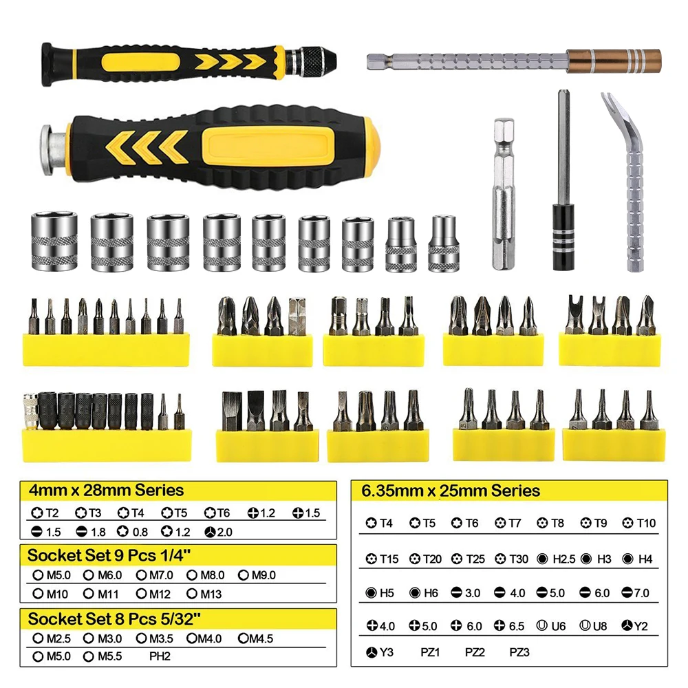 DEKO LSD03 Repair Tool Kit Socket Screwdriver Kit Household Screwdriver Set Magnetic Screwdriver Set for Household