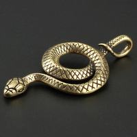 Vintage Brass Snake Key Ring Outdoor Small Tool EDC Car Hanging