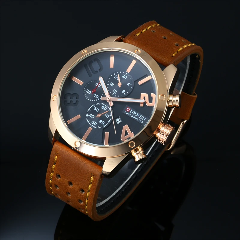 relogio masculino original CURREN New Brand Men Watch Leather Quartz Watches Men Military Watch Male Clock Man Casual Watches