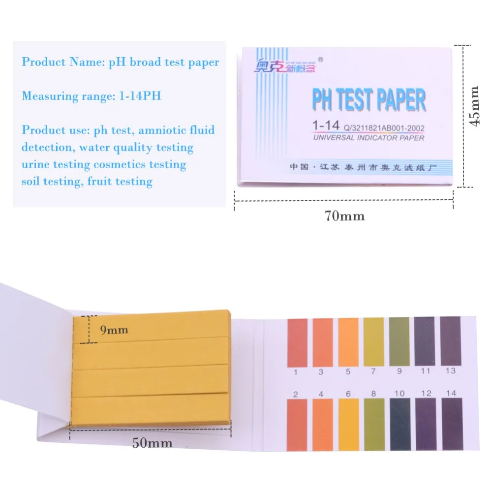 100 pcs PH Meters PH Test Strips Indicator Test Strips 1-14 Paper Litmus Tester/Brand New Measurement & Analysis Instruments