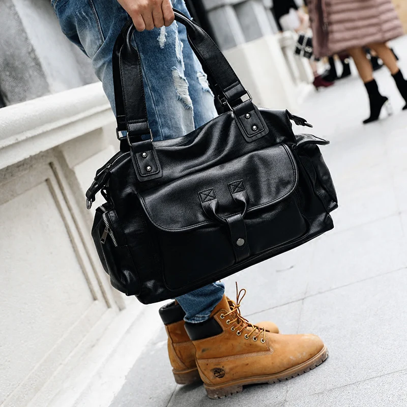 Bolsas de viagem de negócios masculinas de grande capacidade Bolsas de ombro de alta qualidade pretas casuais