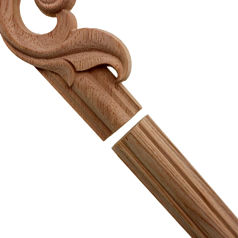 VZLX Antique Decorative Wood Appliques For Furniture Decor Cabinet Door Irregular Wooden Mouldings Flower Carving Figurine image 4