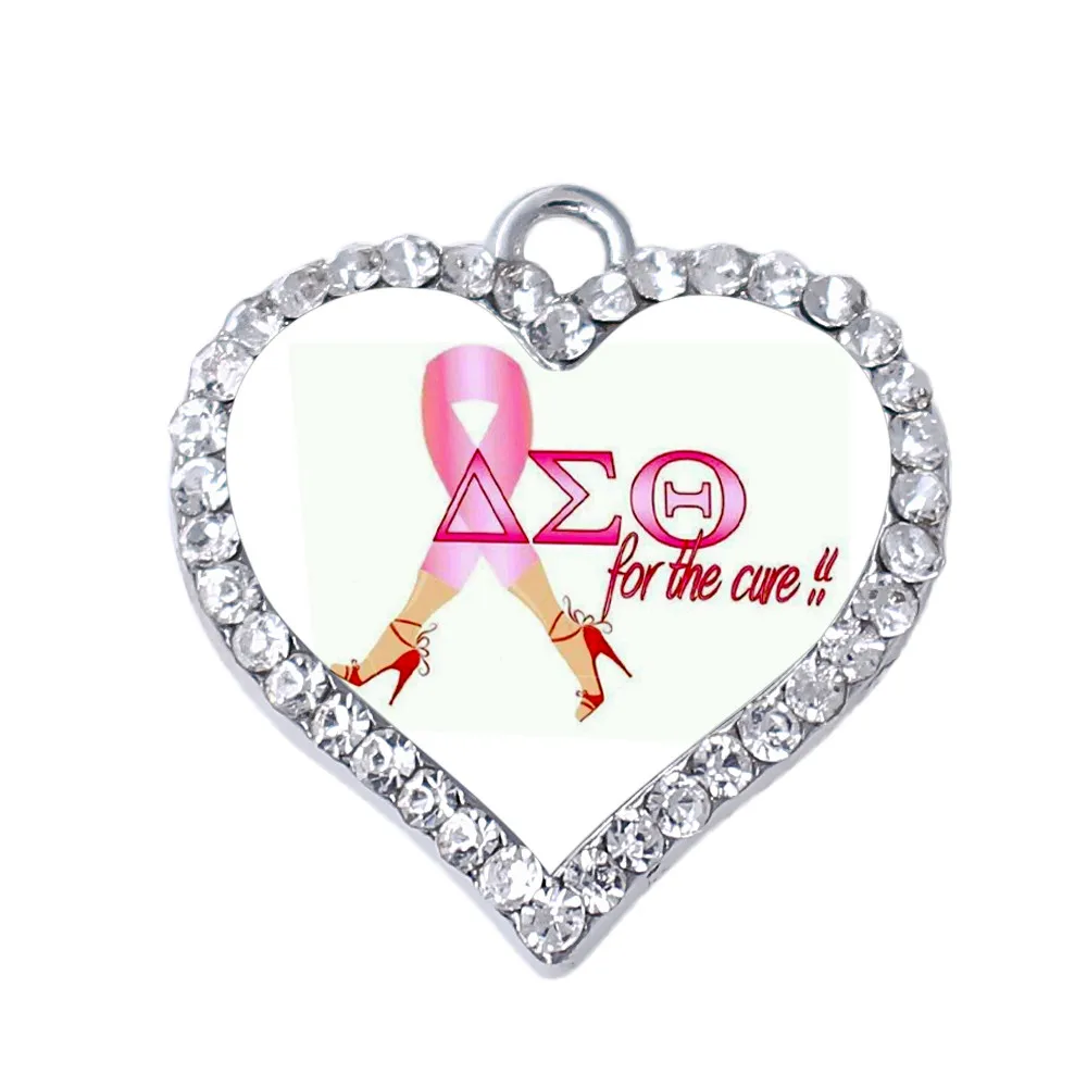DOUBLE NOSE Heart Sticker Inlaid Metal Greek Letter 1913 Charm Society Fortitude Jewelry image 2