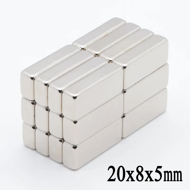 

50PCS 20x8x5 Super Powerful Strong Rare Earth Block NdFeB Magnet 20x8x5mm Neodymium N35 Magnets 20*8*5mm 20*8*5