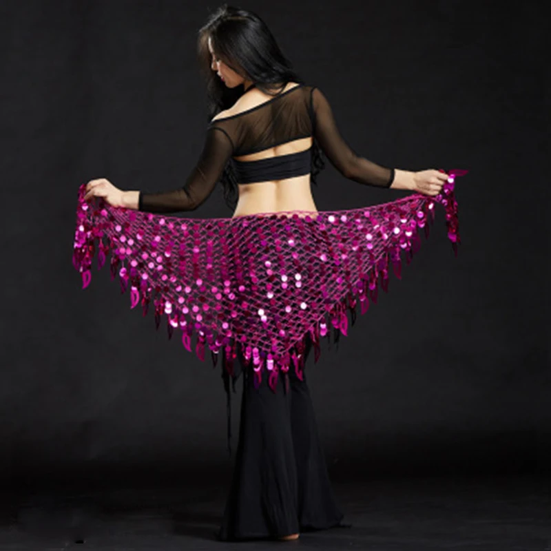 1pc Sequin Oriental Belly Dance Belts Women Bellydance Hip Scarf Colorful Sequin Indian Dance Accessories Waist Chain Hip Scarf