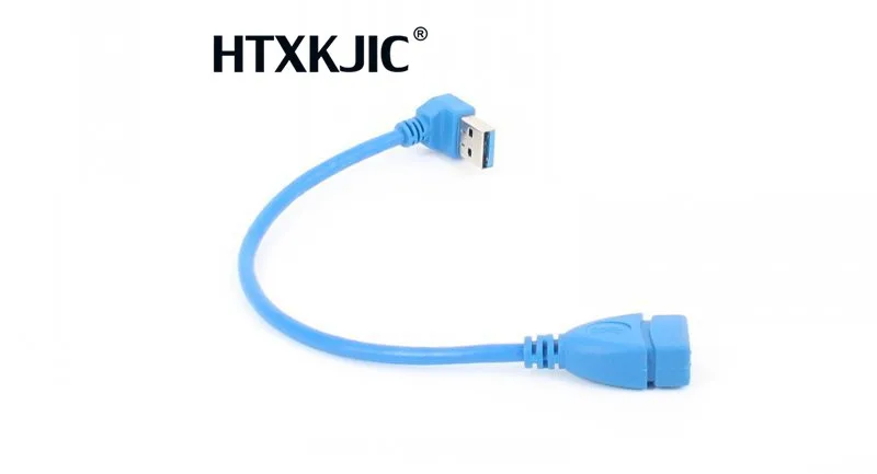 Удлинительный кабель 27 см, USB 3,0, 90 градусов, штекер-гнездо, 5 Гбит/с